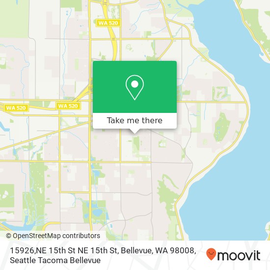 Mapa de 15926,NE 15th St NE 15th St, Bellevue, WA 98008