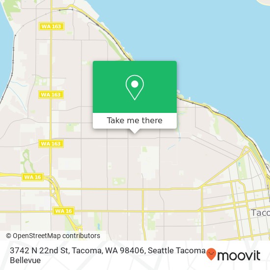 Mapa de 3742 N 22nd St, Tacoma, WA 98406