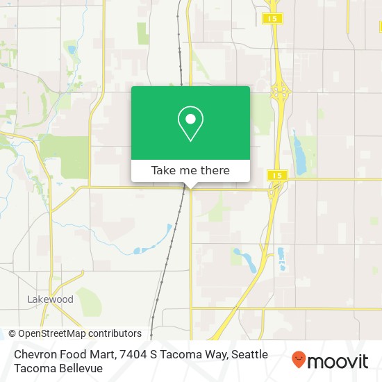 Mapa de Chevron Food Mart, 7404 S Tacoma Way