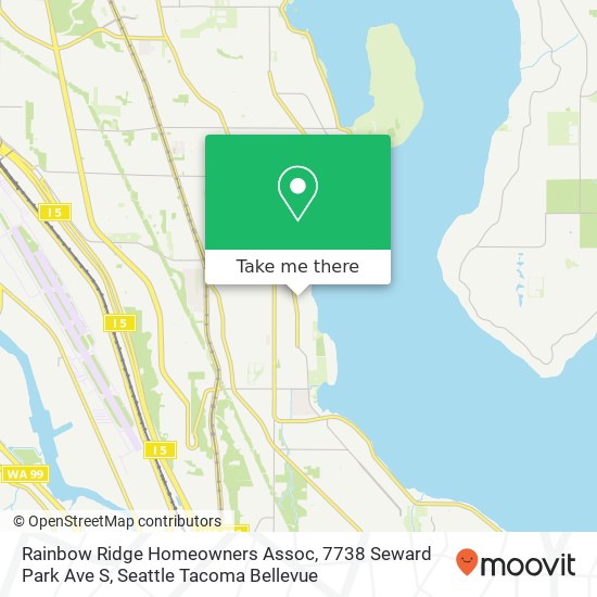 Mapa de Rainbow Ridge Homeowners Assoc, 7738 Seward Park Ave S