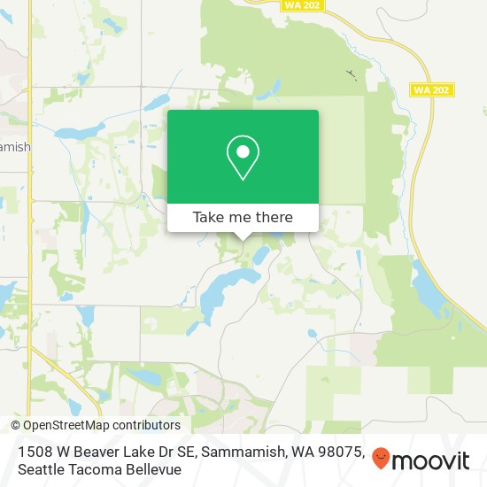 Mapa de 1508 W Beaver Lake Dr SE, Sammamish, WA 98075