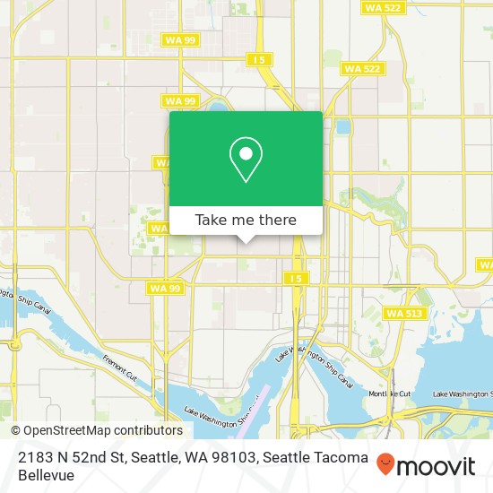 Mapa de 2183 N 52nd St, Seattle, WA 98103