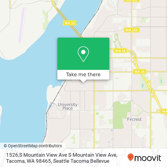 Mapa de 1526,S Mountain View Ave S Mountain View Ave, Tacoma, WA 98465