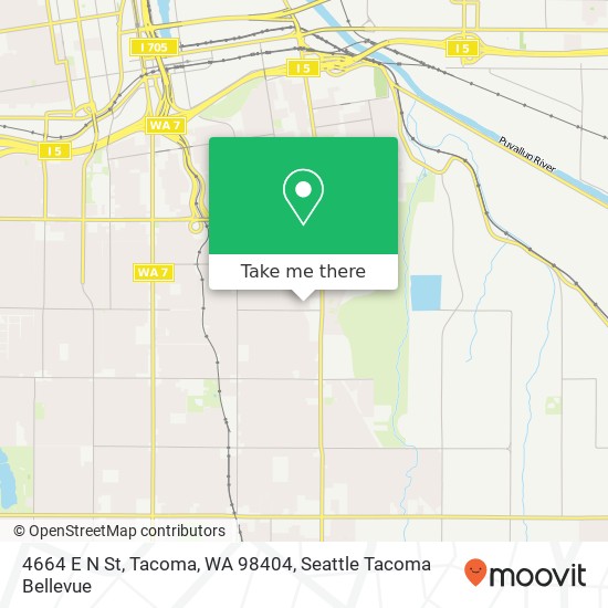 Mapa de 4664 E N St, Tacoma, WA 98404