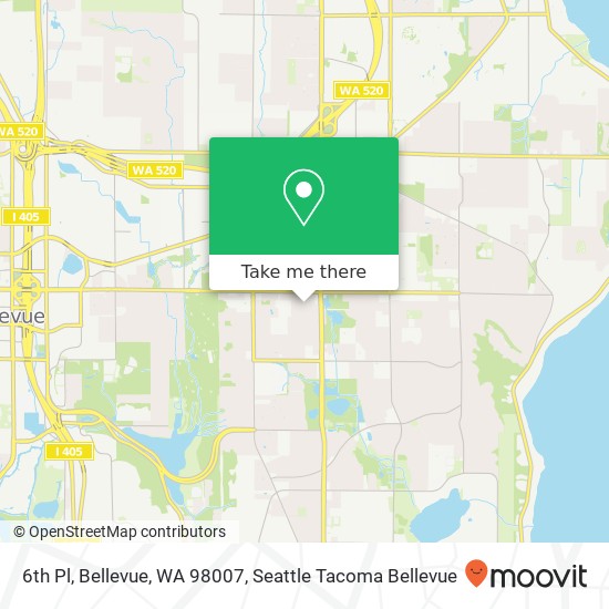 6th Pl, Bellevue, WA 98007 map