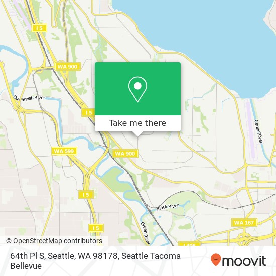 Mapa de 64th Pl S, Seattle, WA 98178