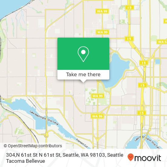 Mapa de 304,N 61st St N 61st St, Seattle, WA 98103