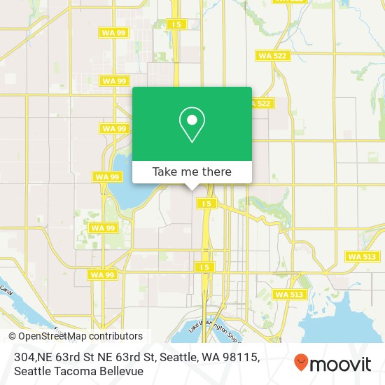 Mapa de 304,NE 63rd St NE 63rd St, Seattle, WA 98115