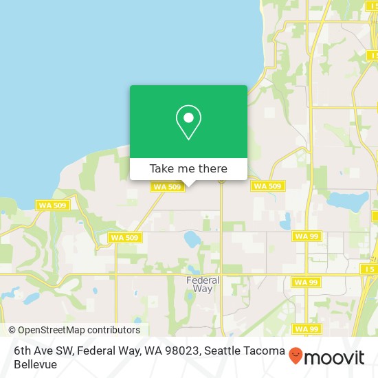 Mapa de 6th Ave SW, Federal Way, WA 98023