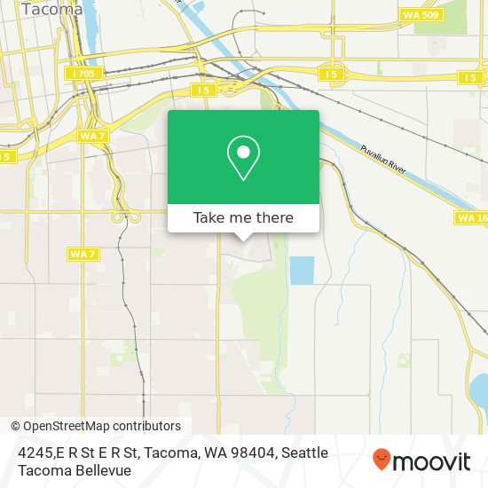 Mapa de 4245,E R St E R St, Tacoma, WA 98404