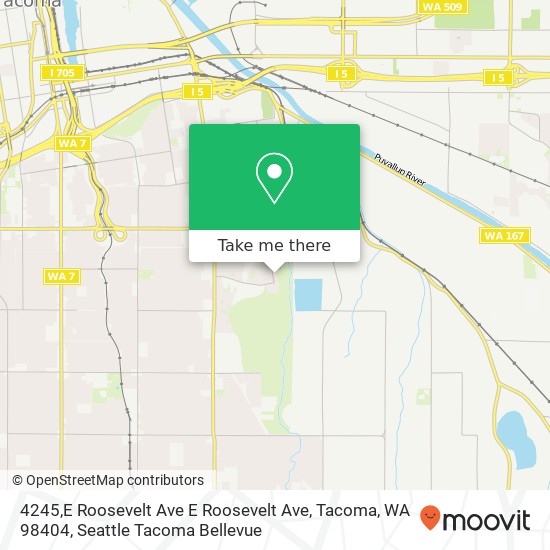 Mapa de 4245,E Roosevelt Ave E Roosevelt Ave, Tacoma, WA 98404