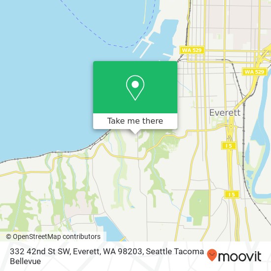 Mapa de 332 42nd St SW, Everett, WA 98203