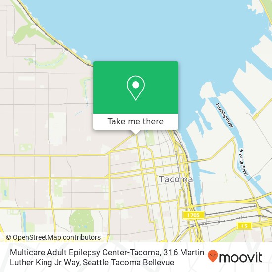 Multicare Adult Epilepsy Center-Tacoma, 316 Martin Luther King Jr Way map