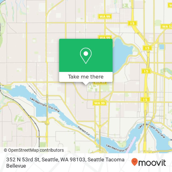 Mapa de 352 N 53rd St, Seattle, WA 98103