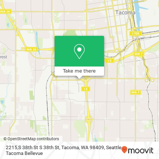 Mapa de 2215,S 38th St S 38th St, Tacoma, WA 98409