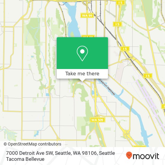 Mapa de 7000 Detroit Ave SW, Seattle, WA 98106