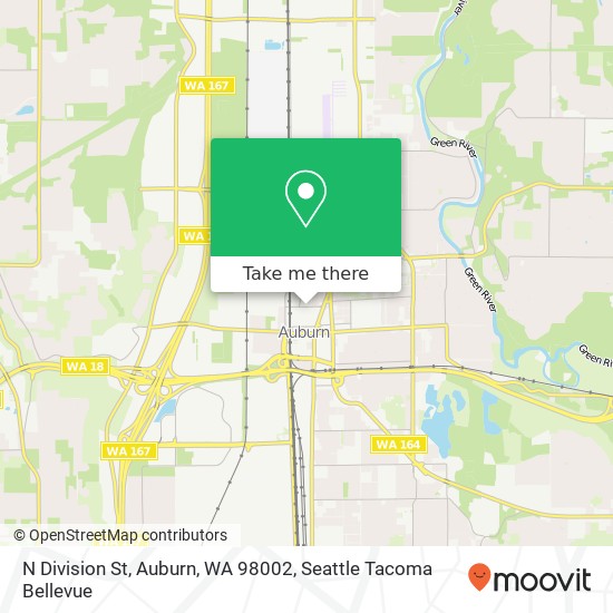 Mapa de N Division St, Auburn, WA 98002