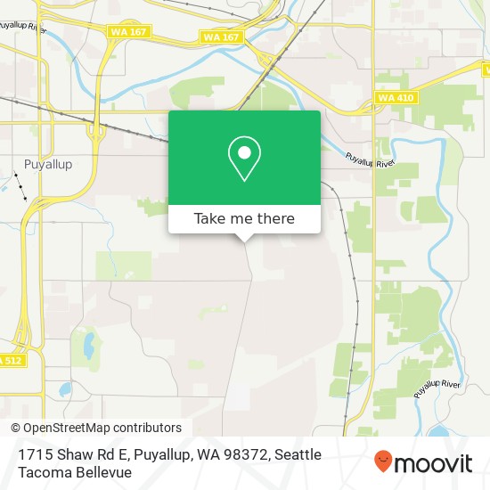 Mapa de 1715 Shaw Rd E, Puyallup, WA 98372