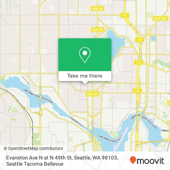 Evanston Ave N at N 49th St, Seattle, WA 98103 map