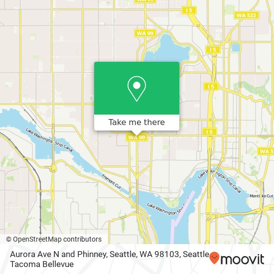 Mapa de Aurora Ave N and Phinney, Seattle, WA 98103