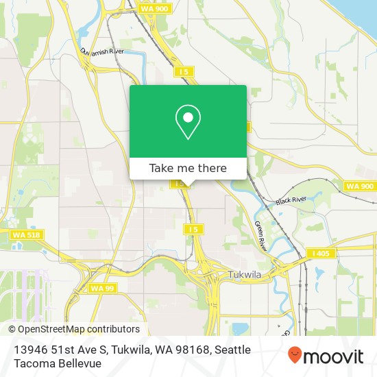 Mapa de 13946 51st Ave S, Tukwila, WA 98168