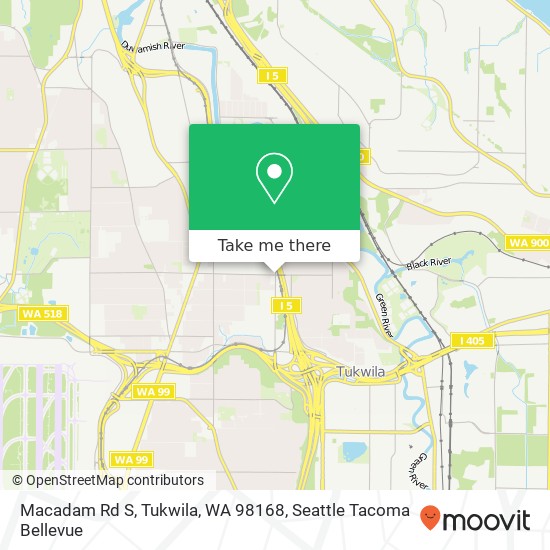 Mapa de Macadam Rd S, Tukwila, WA 98168