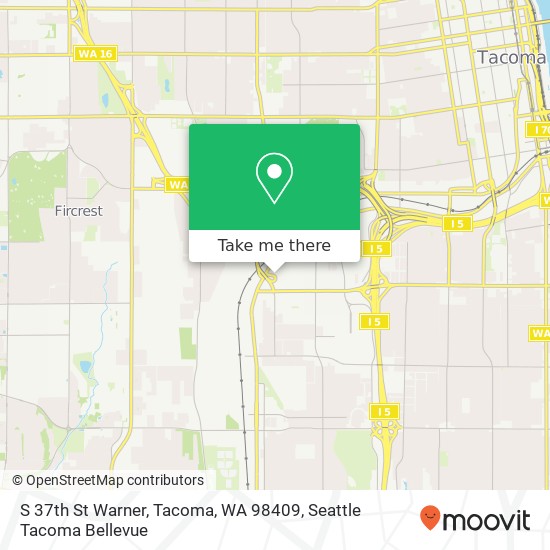 S 37th St Warner, Tacoma, WA 98409 map