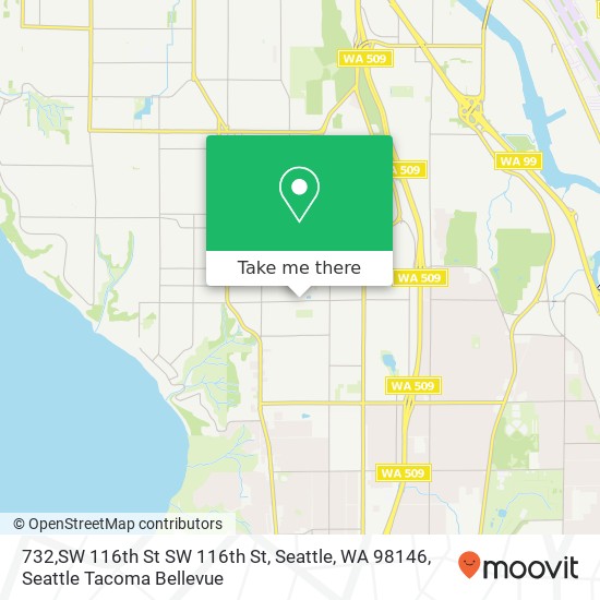 Mapa de 732,SW 116th St SW 116th St, Seattle, WA 98146