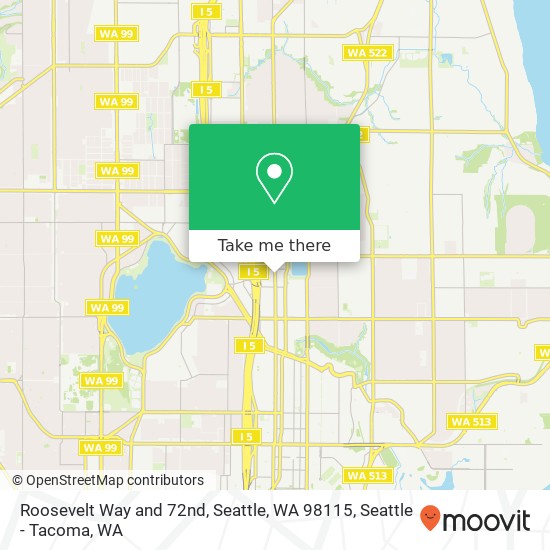 Roosevelt Way and 72nd, Seattle, WA 98115 map