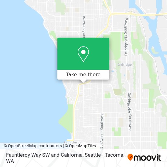 Fauntleroy Way SW and California map
