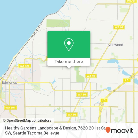 Mapa de Healthy Gardens Landscape & Design, 7620 201st St SW