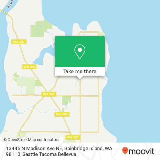 Mapa de 13445 N Madison Ave NE, Bainbridge Island, WA 98110