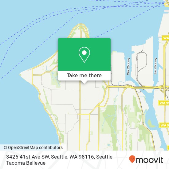 Mapa de 3426 41st Ave SW, Seattle, WA 98116