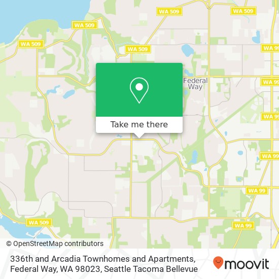 336th and Arcadia Townhomes and Apartments, Federal Way, WA 98023 map