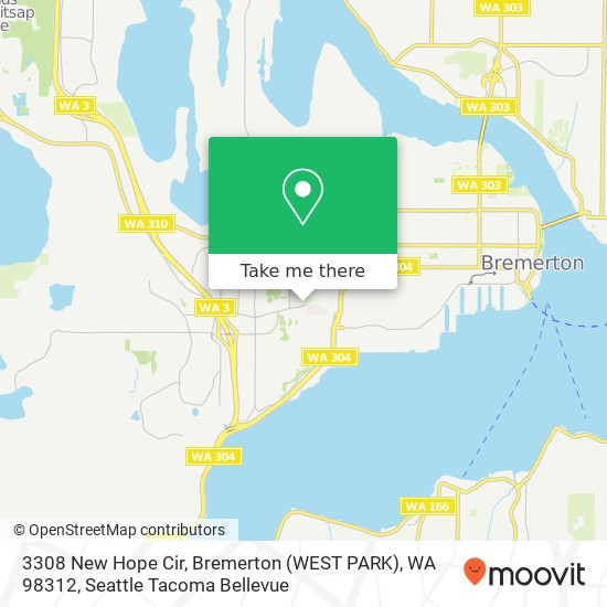 3308 New Hope Cir, Bremerton (WEST PARK), WA 98312 map