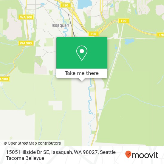 Mapa de 1505 Hillside Dr SE, Issaquah, WA 98027