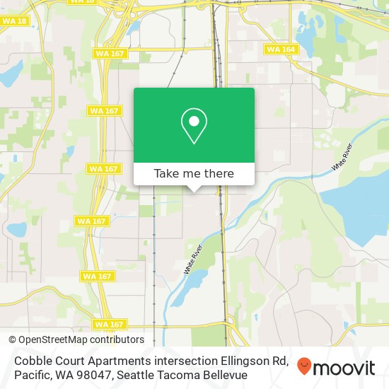 Mapa de Cobble Court Apartments intersection Ellingson Rd, Pacific, WA 98047