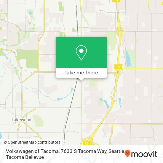 Mapa de Volkswagen of Tacoma, 7633 S Tacoma Way