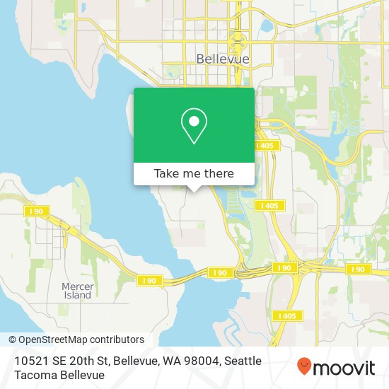 10521 SE 20th St, Bellevue, WA 98004 map