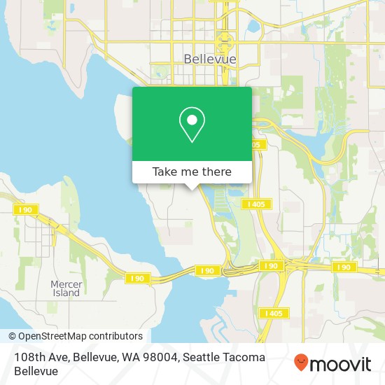 108th Ave, Bellevue, WA 98004 map