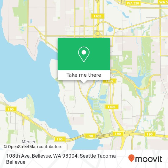 108th Ave, Bellevue, WA 98004 map