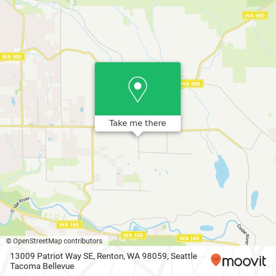 Mapa de 13009 Patriot Way SE, Renton, WA 98059