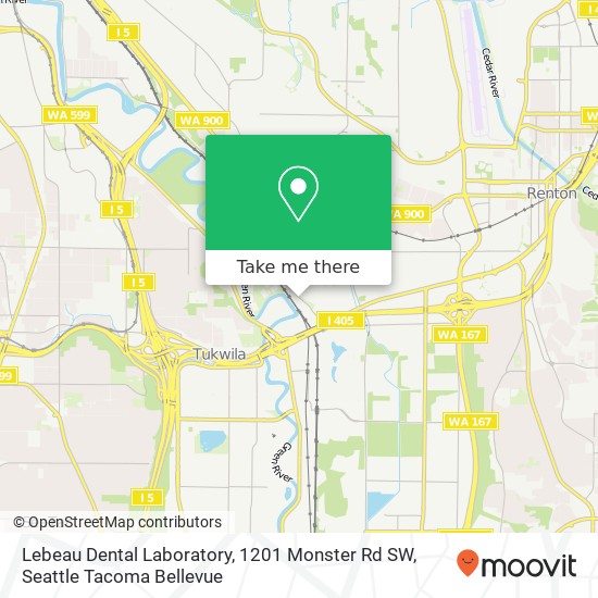 Mapa de Lebeau Dental Laboratory, 1201 Monster Rd SW