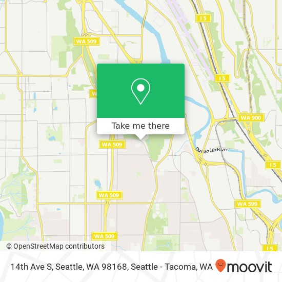 Mapa de 14th Ave S, Seattle, WA 98168