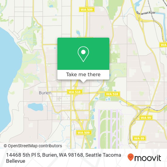 Mapa de 14468 5th Pl S, Burien, WA 98168