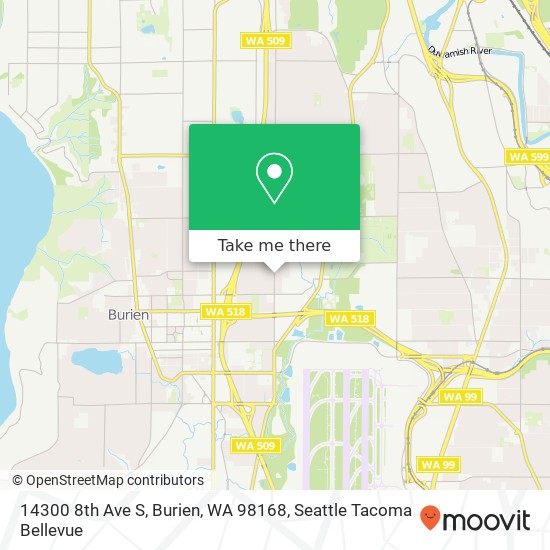 Mapa de 14300 8th Ave S, Burien, WA 98168