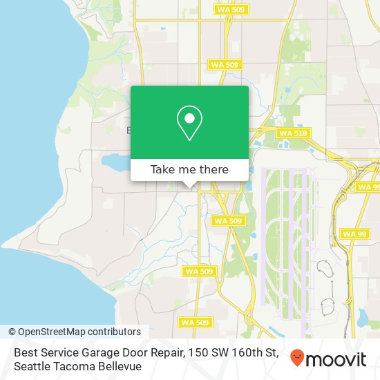 Mapa de Best Service Garage Door Repair, 150 SW 160th St