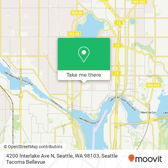 Mapa de 4200 Interlake Ave N, Seattle, WA 98103