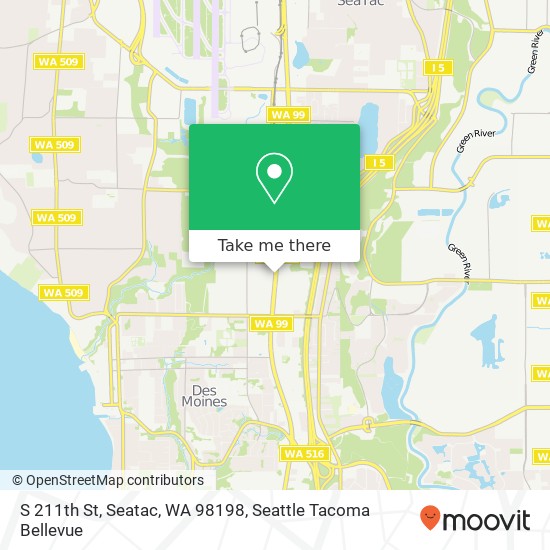 Mapa de S 211th St, Seatac, WA 98198