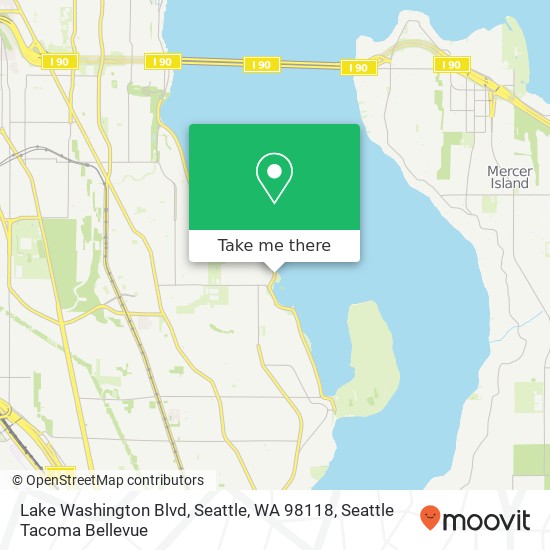 Lake Washington Blvd, Seattle, WA 98118 map